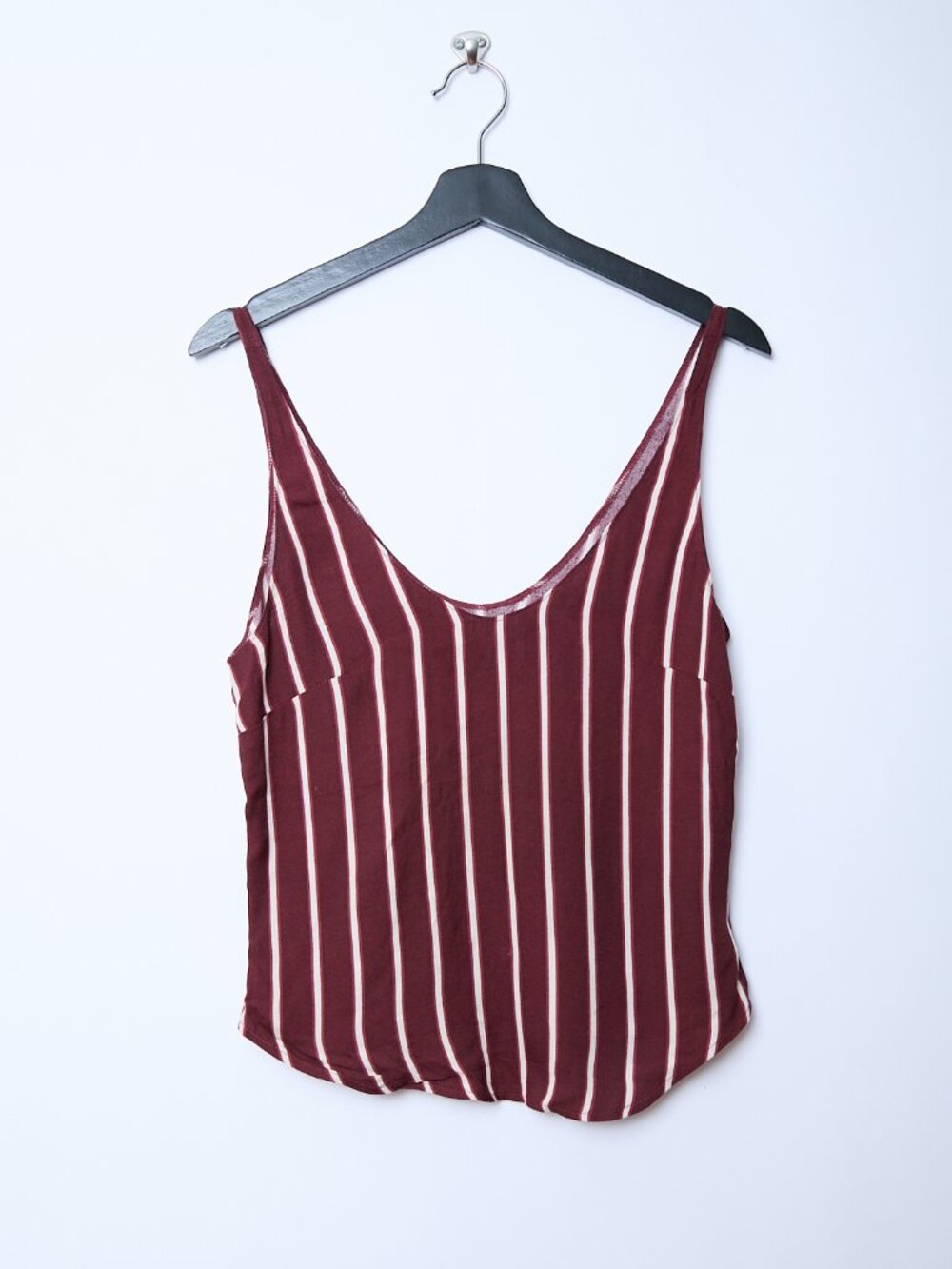 Reformation V-Neck Maroon Striped Camisole Lightweight Tank Top XS Dark Academia